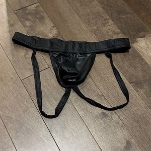 Faux leather jockstrap